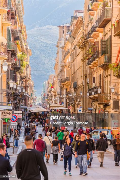 Crowded streets Palermo Italy