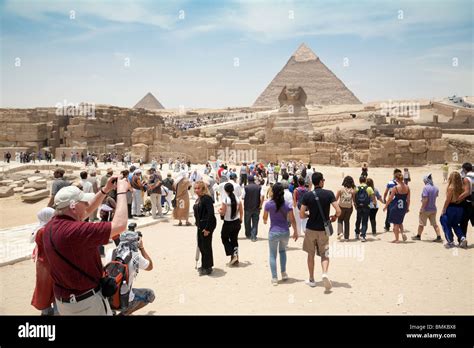 Crowds at Giza Pyramids