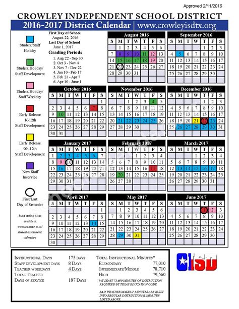 Crowley Isd Calendar