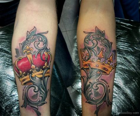 Crown Couple Tattoos Designs