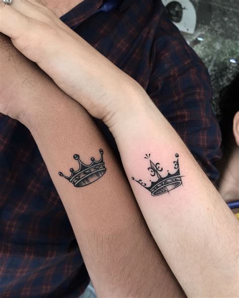 Crown Matching Couple Tattoos Small