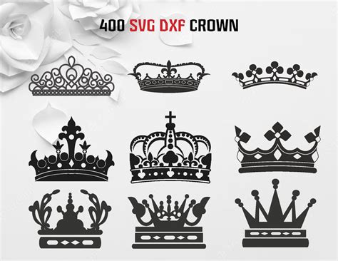 Download Crown Silhouette Bundle DXF Files