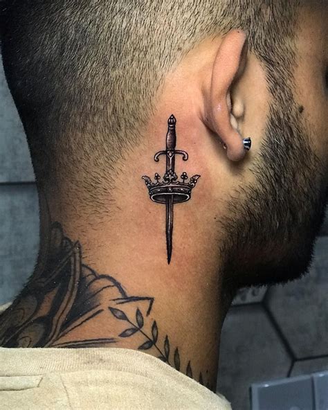 Crown Tattoo On Neck