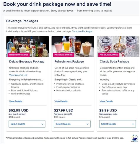 Cruise Refreshments Drinks