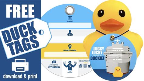 Cruising Duck Tags Template Free