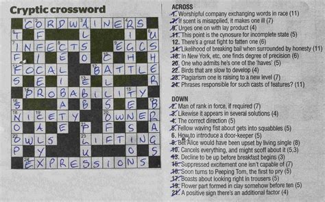 Example of a cryptic crossword clue