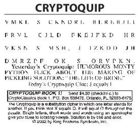 Cryptoquip Printable Free