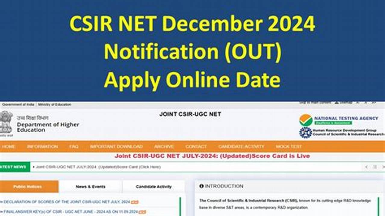 Csir Net 2024 Application Form Date And Time