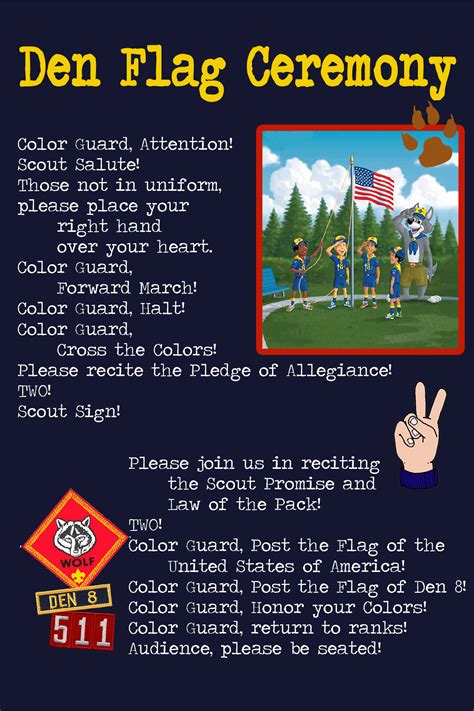 Cub Scout Flag Ceremony Printable