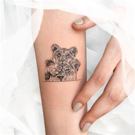 Cub And Lion Tattoo
