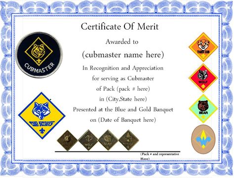 Cub Scout Certificate Template