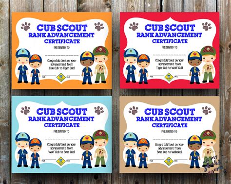 Cub Scout Certificate Templates