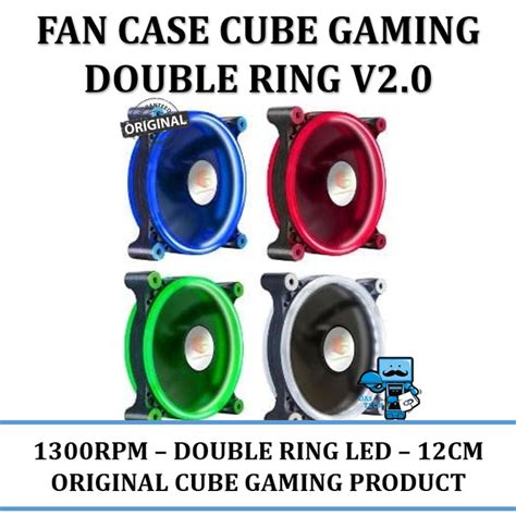 Cube Gaming Double Ring Fan V2.0 12cm 1300rpm Green Led
