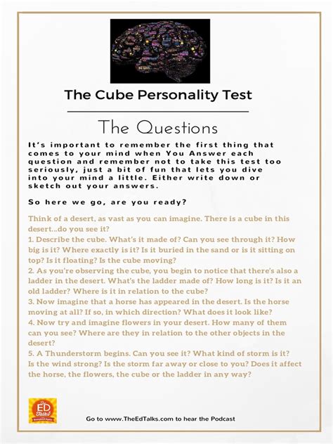 Cube Personality Test Pdf
