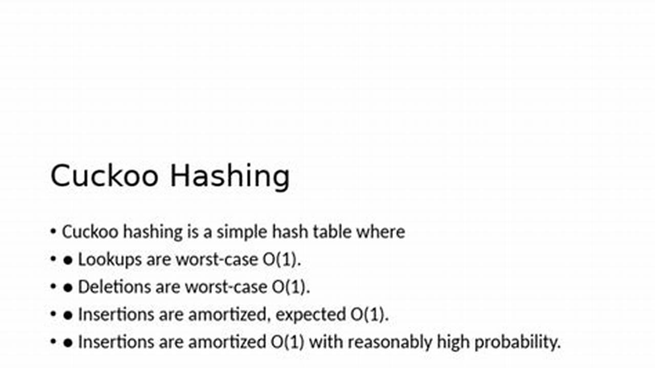 Cuckoo Hashing Pdf