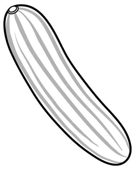 Cucumber Outline Picture for Colouring