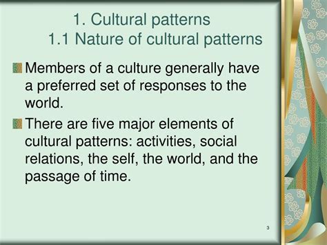 Cultural Patterns Examples