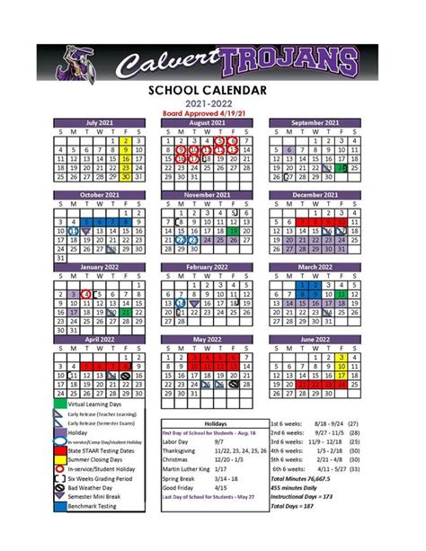 Culver Academy Calendar
