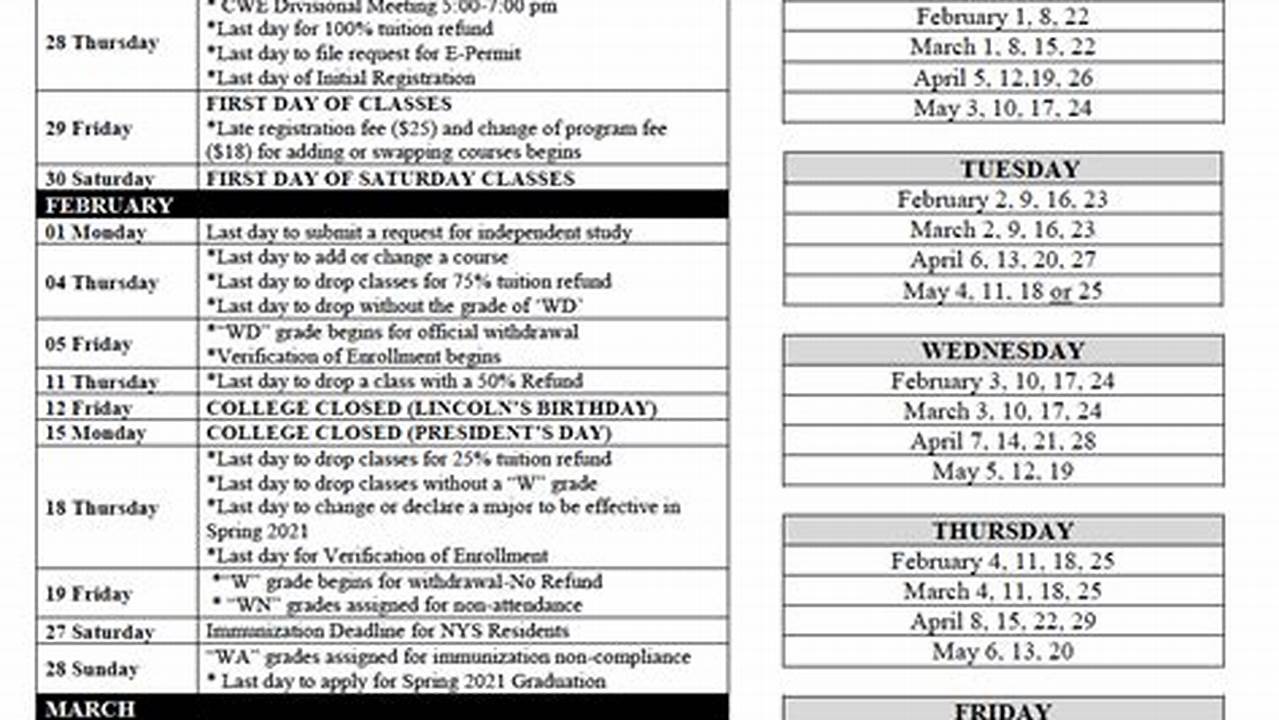 Cuny Schedule Of Classes Spring 2025