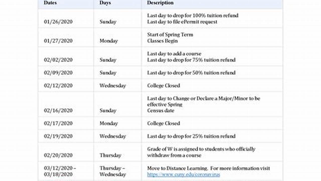 Cuny Spring 2024 Schedule