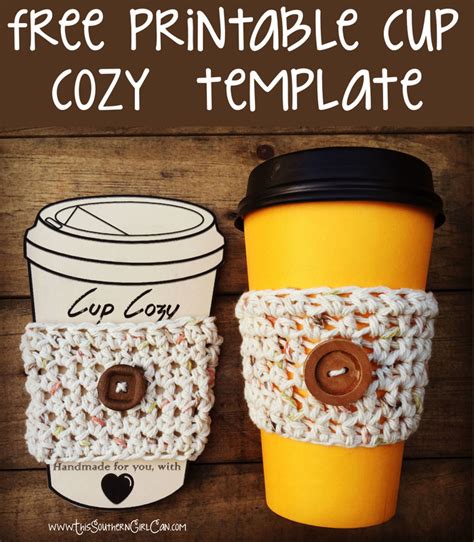 Cup Cozy Printable Template Free