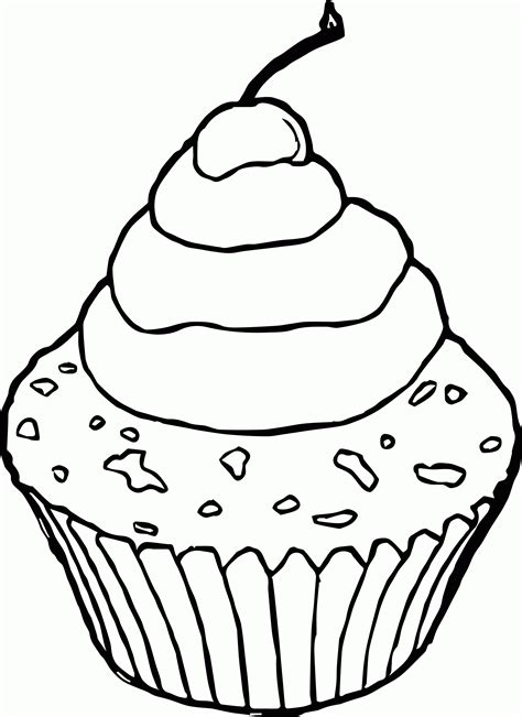 Cupcake Coloring Page Printable