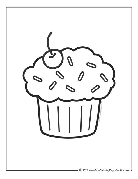 Cupcake Coloring Pages Easy