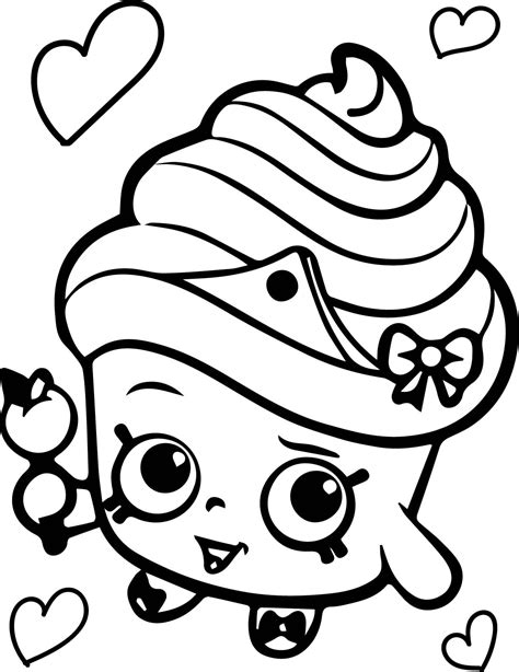 Cupcake Queen Cute Shopkins Coloring Pages