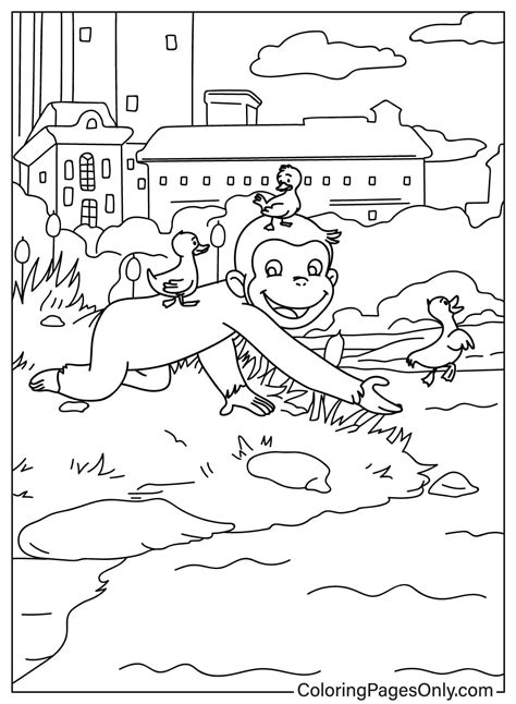 Curious George Camping Coloring Pages Image Sense
