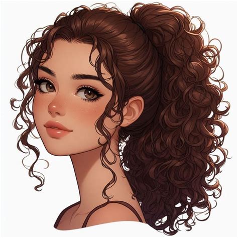 Curly Brown Hair Drawing