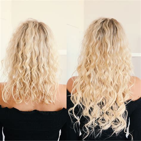 Curly Hair Extensions Before and After