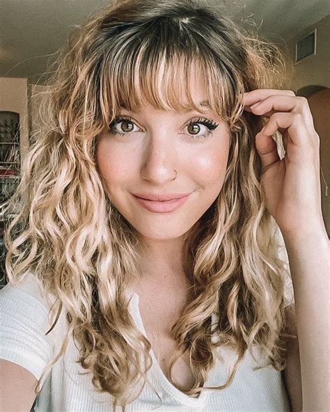 Curly Hair With Straight Bangs Pictures