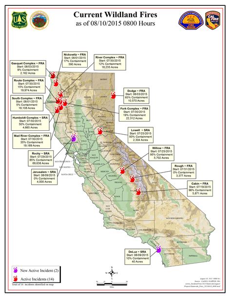 Current Fire Map Of California