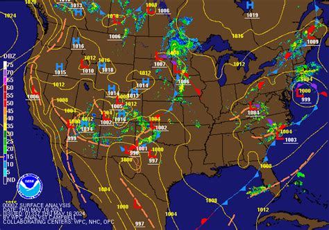 Current Us Surface Weather Map