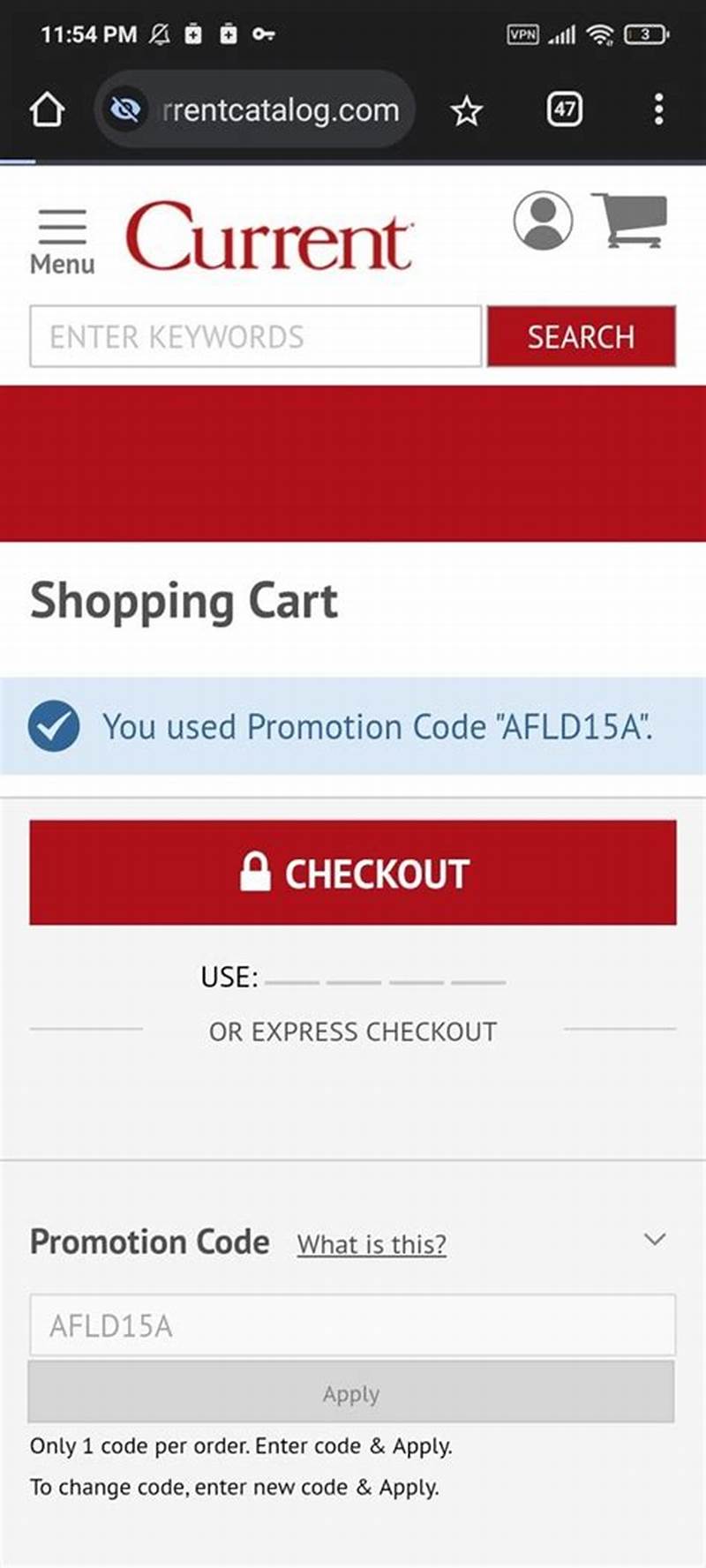 Current Catalog Promo Code