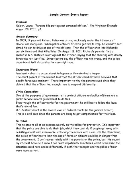Current Event Project Activities & Project for 4th 12th Grade