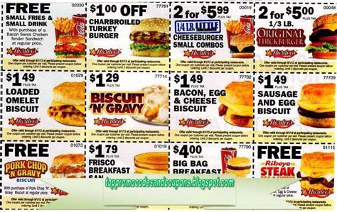 Current Printable Current Hardee's Coupons