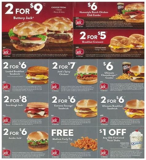 Current Printable Jack In The Box Coupons