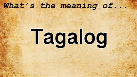 Current Tagalog Meaning