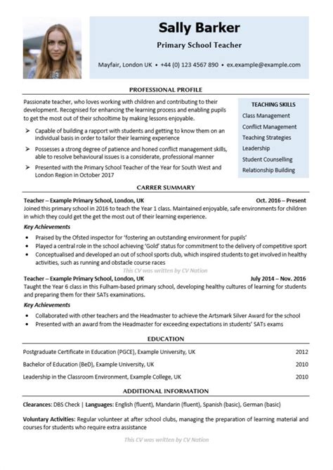 Teacher CV template, lessons, pupils, teaching job, school, coursework