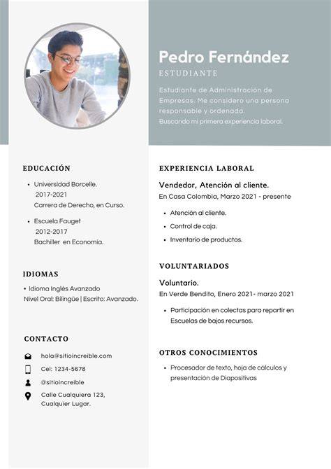 Curriculum Vitae Word Plantilla