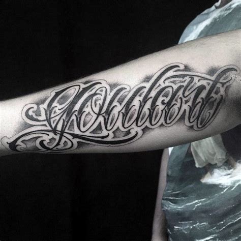 Cursive Forearm Lettering Tattoos