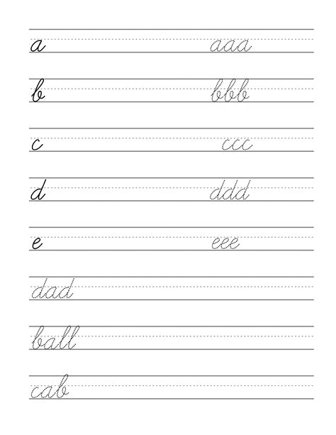 Cursive Free Printables