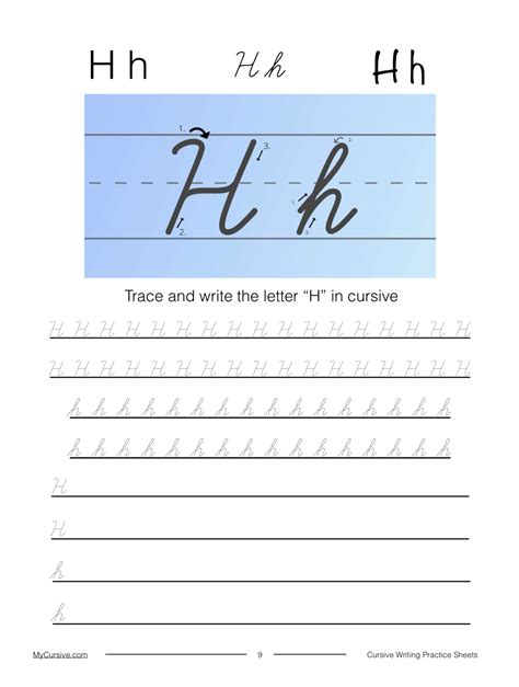Cursive H: Learn to Write the Cursive Letter H - My Cursive