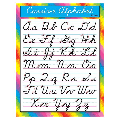 Cursive Letters Chart Printable