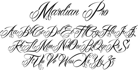 Cursive Letters Tattoo Font