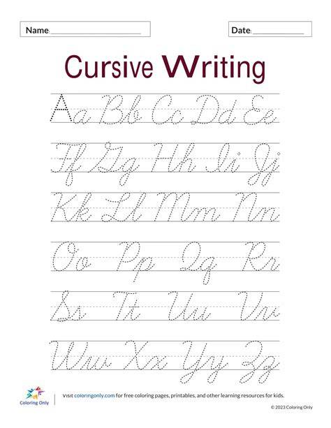 Cursive Writing Worksheets Free - SCIENCE EDUCATION