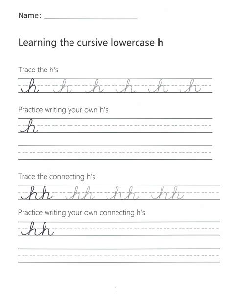 Cursive h – How to Write a Lowercase h in Cursive