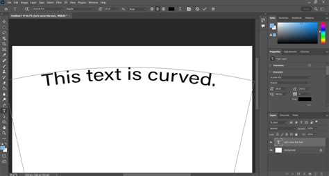 Curve Text in Photoshop Using Warp Text