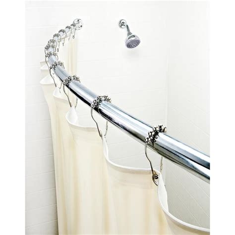 Zenith 35603BN06/35061BN Premium Single Wide Curved Shower Rod Brushed Nickel Fits 60 To 72 Inch